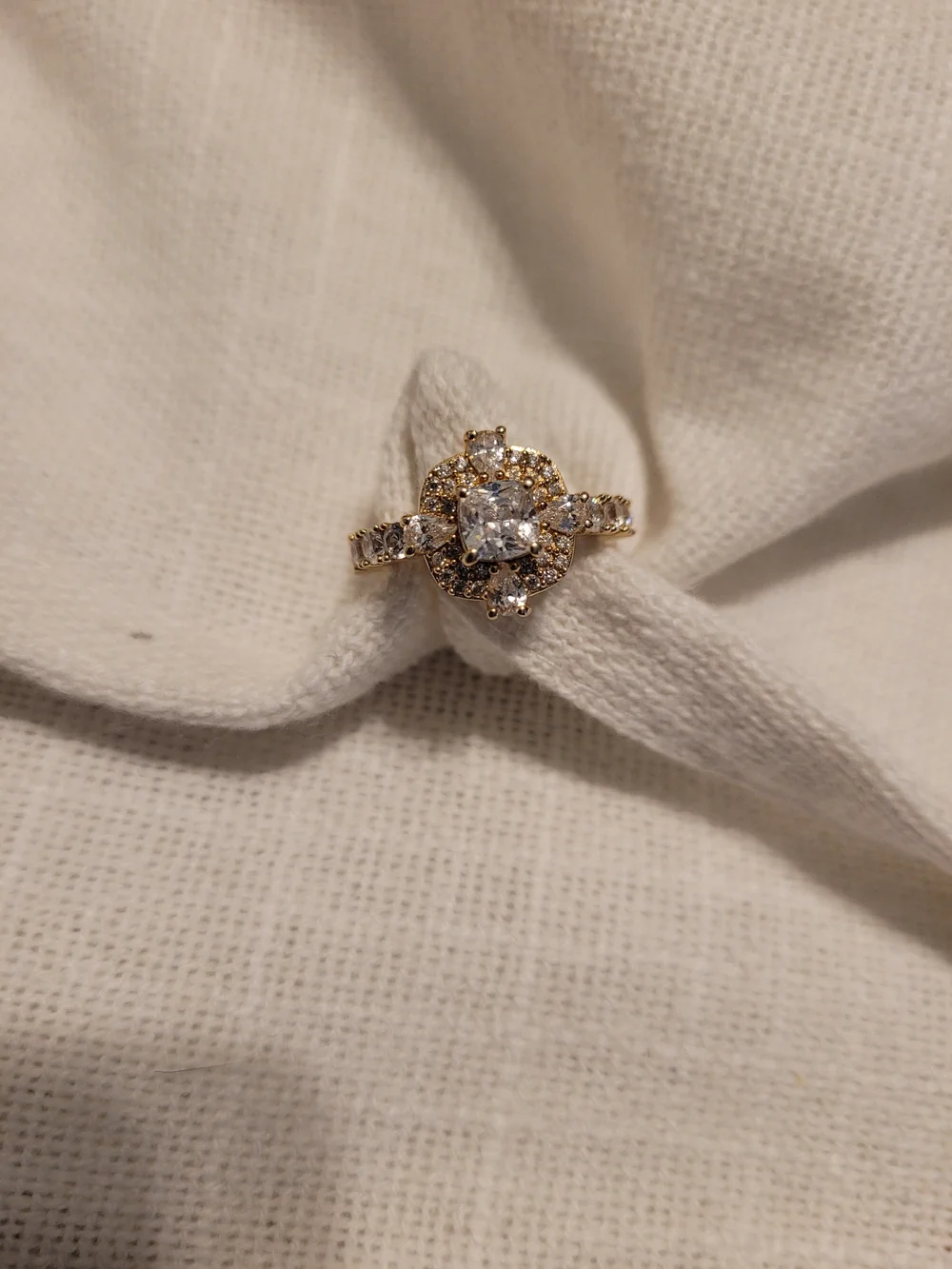 Diamonique x Kathy Levine Treasure Chest Halo Ring, Sterling Silver